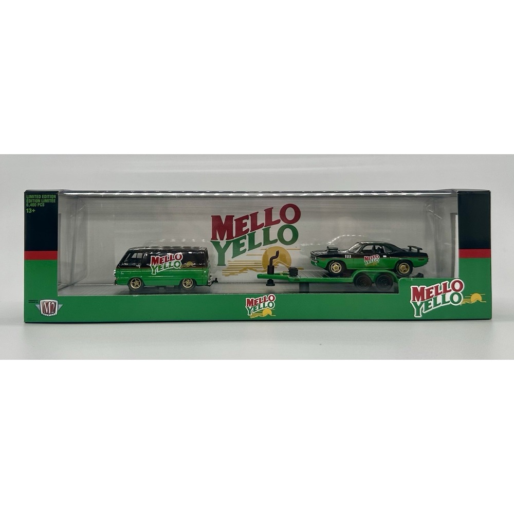 M2 Machines Mello Yello 1967 Dodge A100 Panel Van & 1971 HEMI Cuda Auto-Hauler